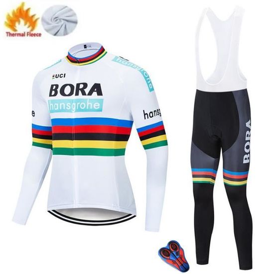 Ensemble Vélo Hiver Homme - Maillot + Cuissard à Bretelles - Rouge - Neuf Avec Étiquettes