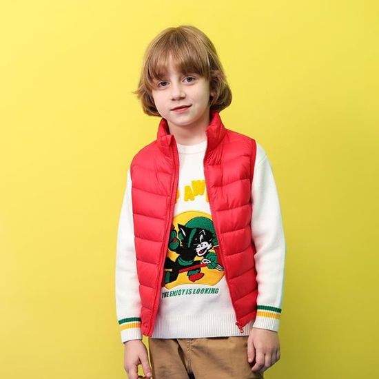 Gilet Doudoune Sans Manches Fille - Manteau Matelassé Léger à Capuche - Pour Enfant 0 à 7 Ans - Chaud Et Confortable - Vêtement Plein Air