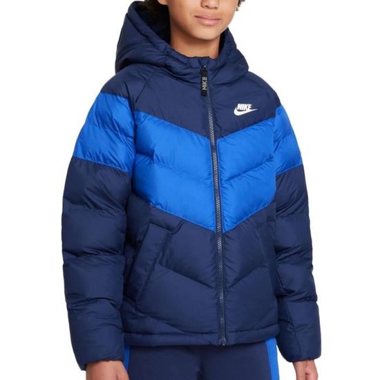 Doudoune Enfant Nike Bleu Garcon Coupe Standard Manches Longues Capuche Bleu Cdiscount Pret a Porter