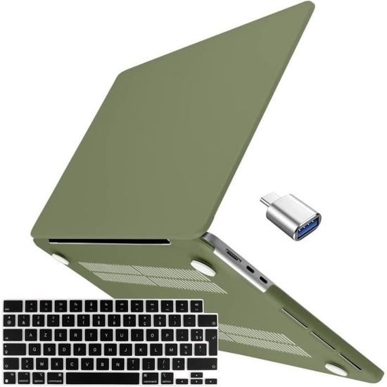 Coque Clavier Silicone MiNGFi Pour MacBook Air 13" Touch ID M1 A2337 A2179 (2020+) EU/ISO - Protection Noir