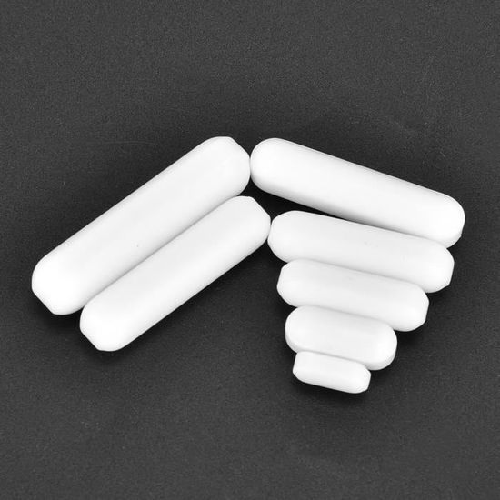 Lot 5 Agitateurs Magnétiques PTFE Blanc - Barres De Brassage Laboratoire 7x30mm, Résistantes Chimie Et Température