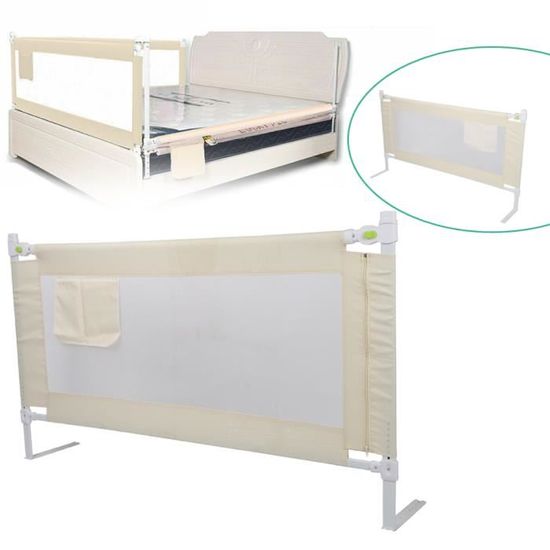Rail de lit de sécurité pour bébé Barrière de lit de sécurité pliable pour tout-petits avec boucle verrouillable HB017