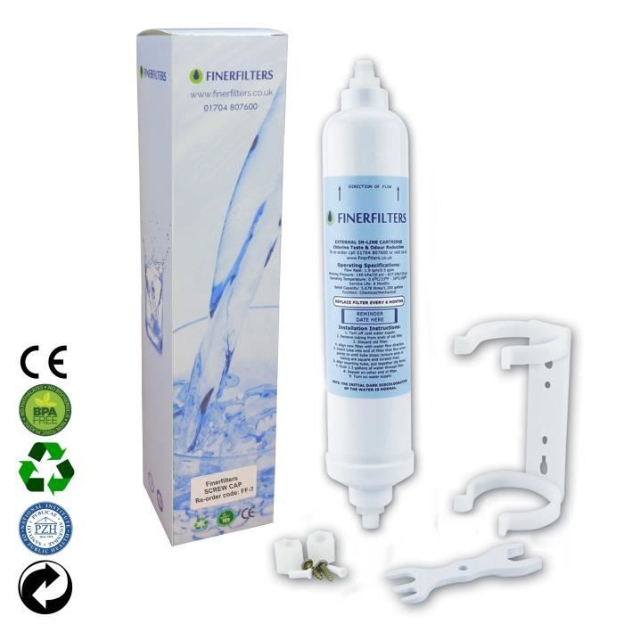 1x Finerfilters externe Filtres à eau réfrigérateur compatible LG et Hotpoint BL9808, 3890JC2990A, 5231JA2012B, FSM-100, 5231JA2012A