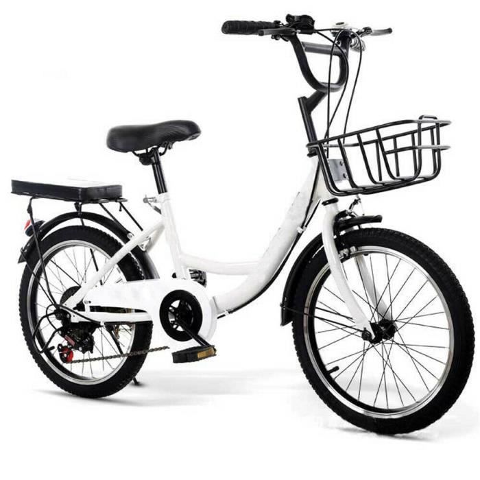 Vélo enfant 20 pouces vélo filles garçons vélo vélo de ville unisexe blanc