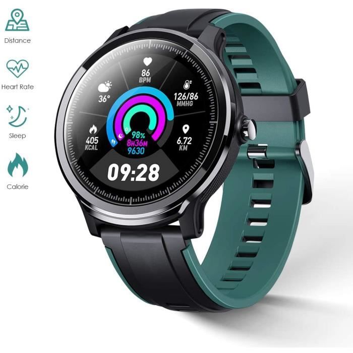 Montre Connectée Homme GOKOO Smartwatch Full Tactile Montre Sport Moniteur de Fréquence Cardiaque Calories Fitness Tracker Etanche I