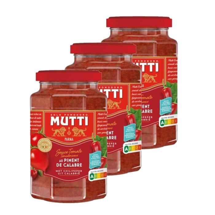 Mutti - Lot 3x Sauce tomates et piment - Bocal 400g