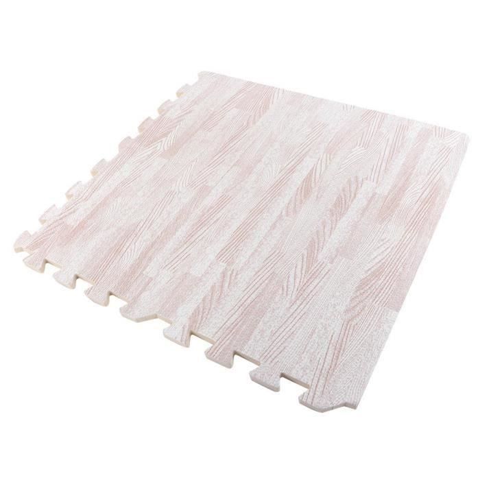 16 pcs Blanc Grain Sol Doux EVA Mousse Couture Suivi Bébé Tapis de Jeu Chambre Dortoirs