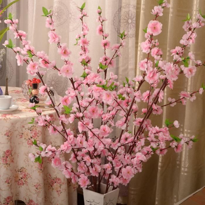 50 cm artificielle soie fleur arbre cerisier printemps prune pêche fleur branche pour bricolage mariage maison fête décor faux
