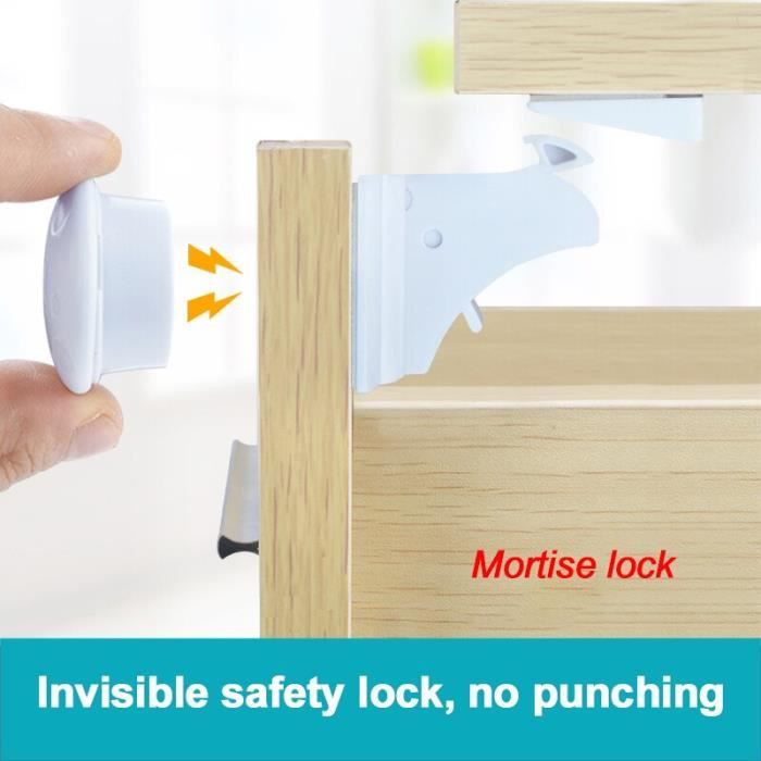 Serrure de sécurité magnétique Invisible pour armoire de Protection pour bébé, sans perçage, pour maison, pro