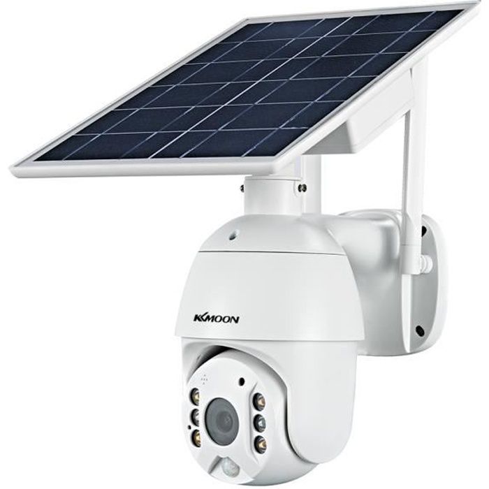 Caméra de sécurité à panneau solaire sans fil 1080P Caméra de surveillance à batterie rechargeable étanche extérieure 2MP