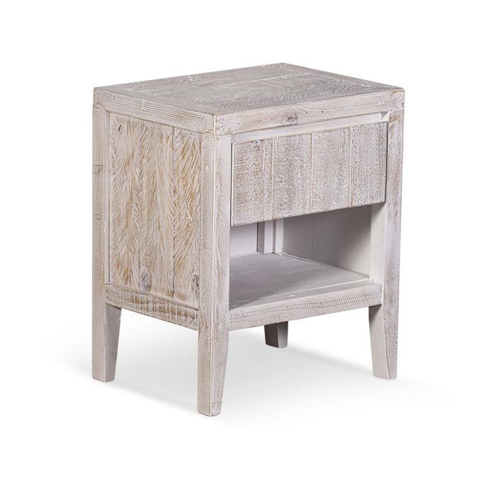 Table de chevet Bois Gris 45x35x55cm