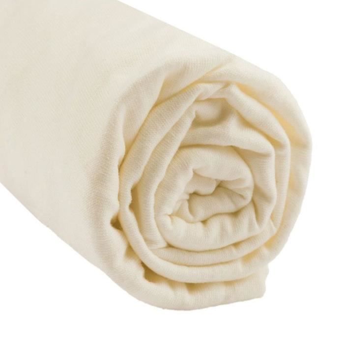 Drap housse coton bio pour lit 160x200 - coloris écru
