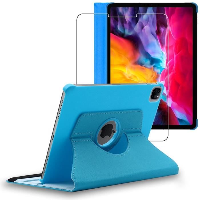 ebestStar ® pour Apple iPad Air (2020) 10.9, iPad Air 4 - Housse PU Cuir Rotatif 360 + Film protection écran en VERRE Trempé, Bleu