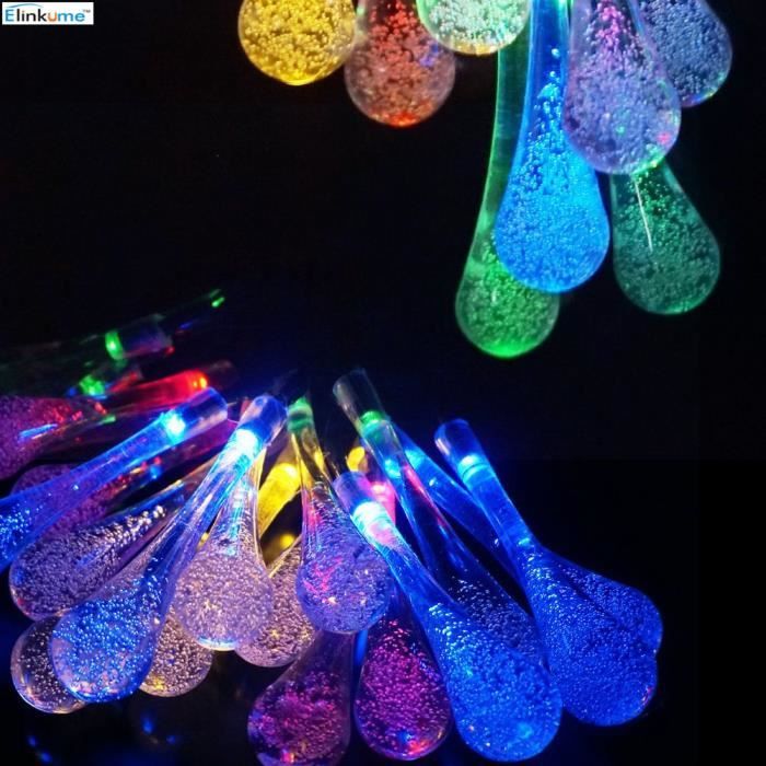 Guirlande Lumineuse Solaire 20LED 4,8m RGB IP65 Forme d'eau Décoration lumineuse extérieur Lumière pour Jardin , Mariage , Noël