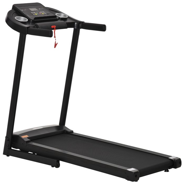 HOMCOM Tapis de Course électrique Pliable 500 W - V. Max. 12 Km/h - écran LED Multifonction - 12 programmes Acier ABS Noir