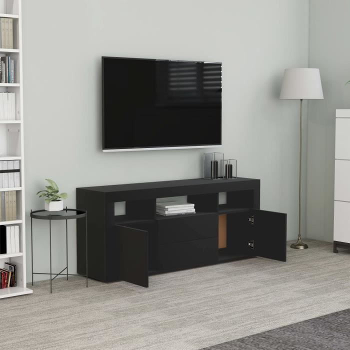 Meuble TV Noir 120x30x50 cm Aggloméré-MAD