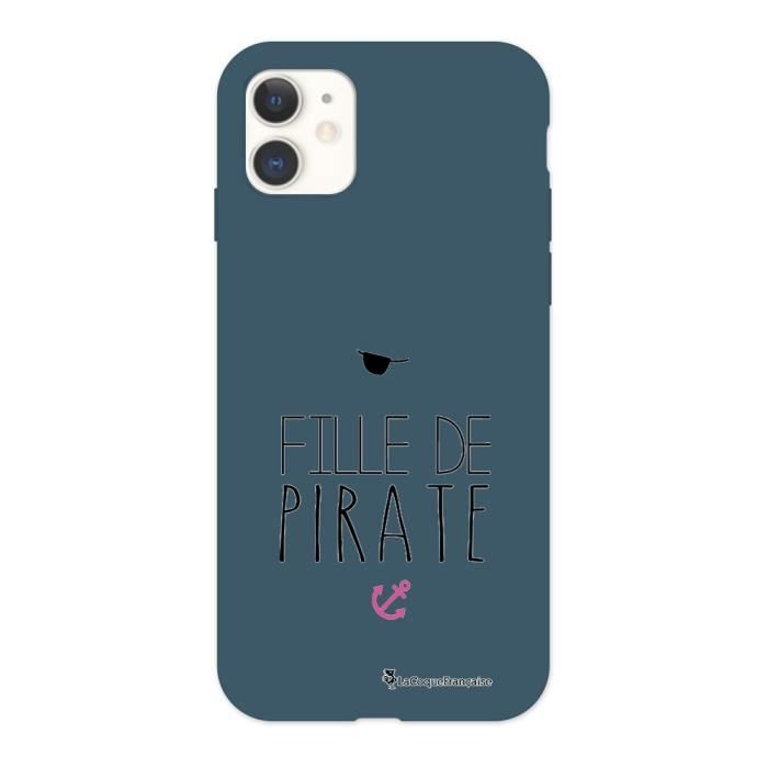 Coque iPhone 11 Silicone Liquide Douce bleu nuit Fille de Pirate Ecriture Tendance et Design La Coque Francaise