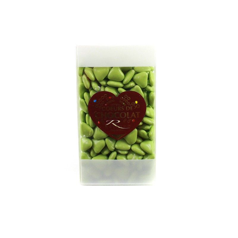 DRAGÉES PETITS COEURS CHOCOLAT - POMME Vert, anis