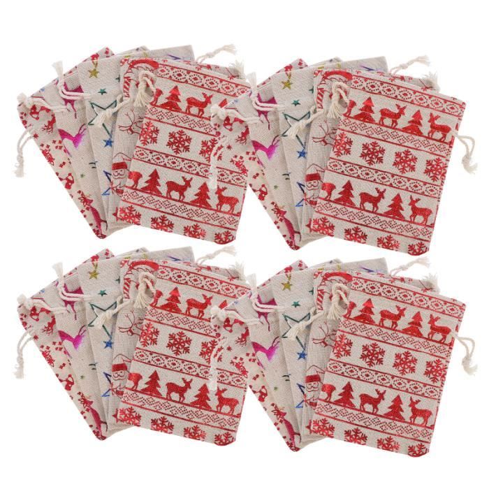25pcs beaux cadeaux de fête de Pochettes sacs de bonbons de Noël aspirateur traineau entretien des sols - entretien de la maison