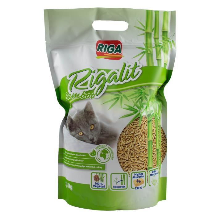 RIGA Litière au bambou - Sachet de 2,5 Kg