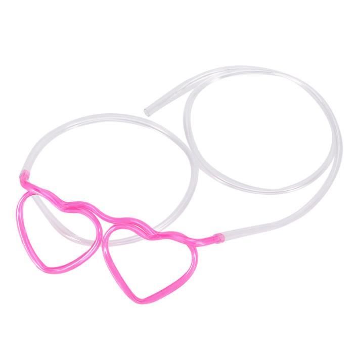 10pcs boire des lunettes de paille Lunettes Fun partie de coeur en forme de bricolage boire du tube de paille enfants fête