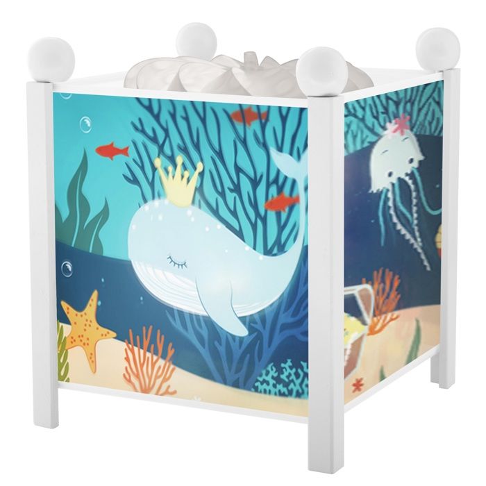 Veilleuse Trousselier Lanterne Magique Ocean - Blanc 12V bleu