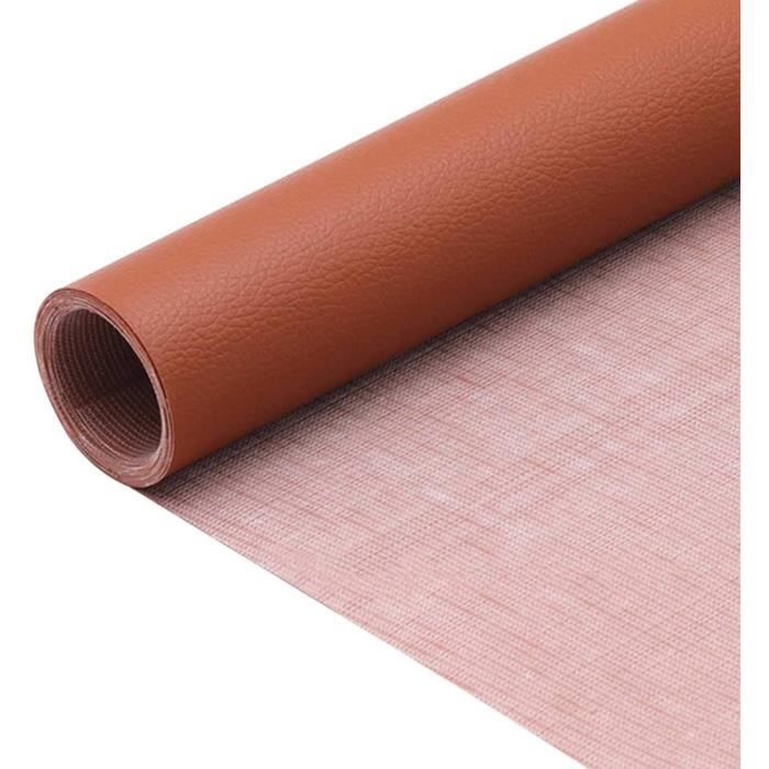 Patch de Réparation en Cuir,1 Rouleau Auto-Adhésif en Cuir PU Patch Meubles Vestes Sac À Main 42 x 137cm Marron Clair