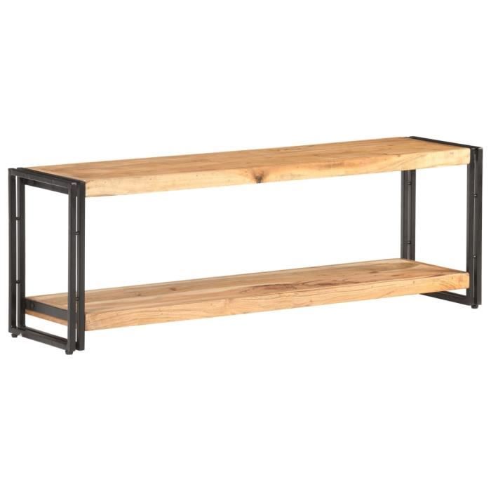 LANG Meuble TV 120x30x40 cm Bois d'acacia massif #6