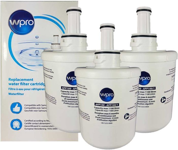 Wpro Wpro APP100/1 3x Filtres à eau pour réfrigérateur compatible avec ...