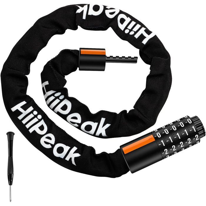 Chaîne Antivol Acier Inoxydable 80 Cm — Cadenas Résistant Aux Coupe-boulons, 3 Clés, Pour Vélo, Moto, Garage, Entrepôt