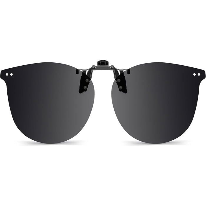 Clip Solaire Pour Lunettes - Surlunettes Relevables Anti UV - Ultra Léger, Unisexe Noir - Idéal Conduite Et Pêche - 6