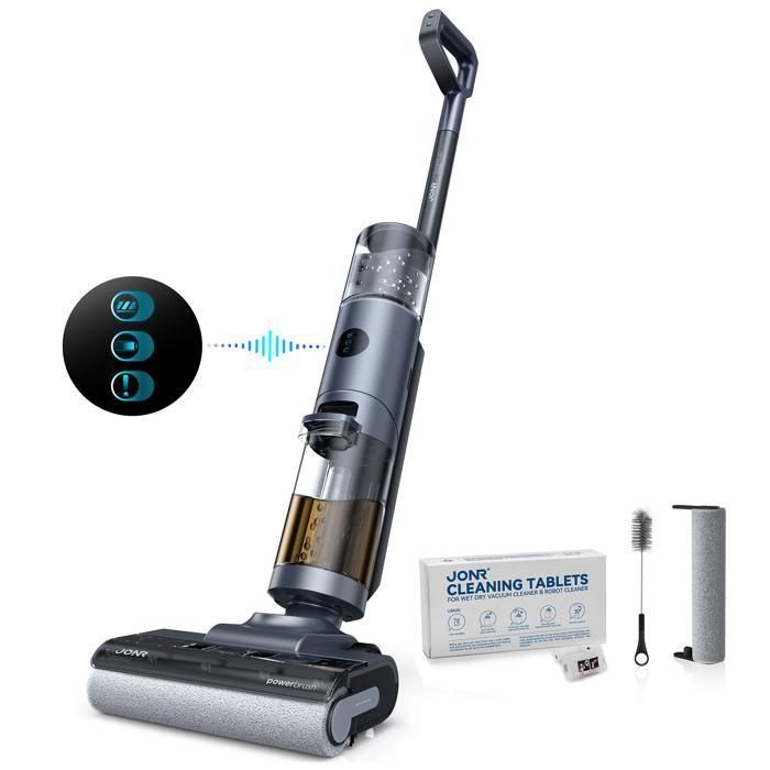 Aspirateur Laveur Sans Fil-JONR ED12 Pro2Aspirateur sans Fil 4 en 1Autonettoyage 70°CSéchage à air chaud 80°C40 Mins (230 m²) - Jonr