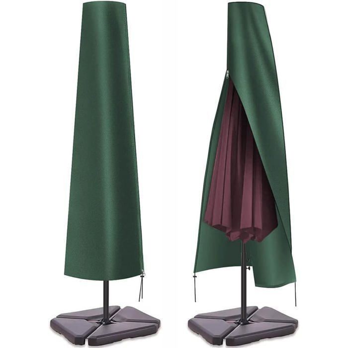 Housse de parasol jusquà 3 m de large Housse de parasol Housse de parasol imperméable vert (190x25/50cm)