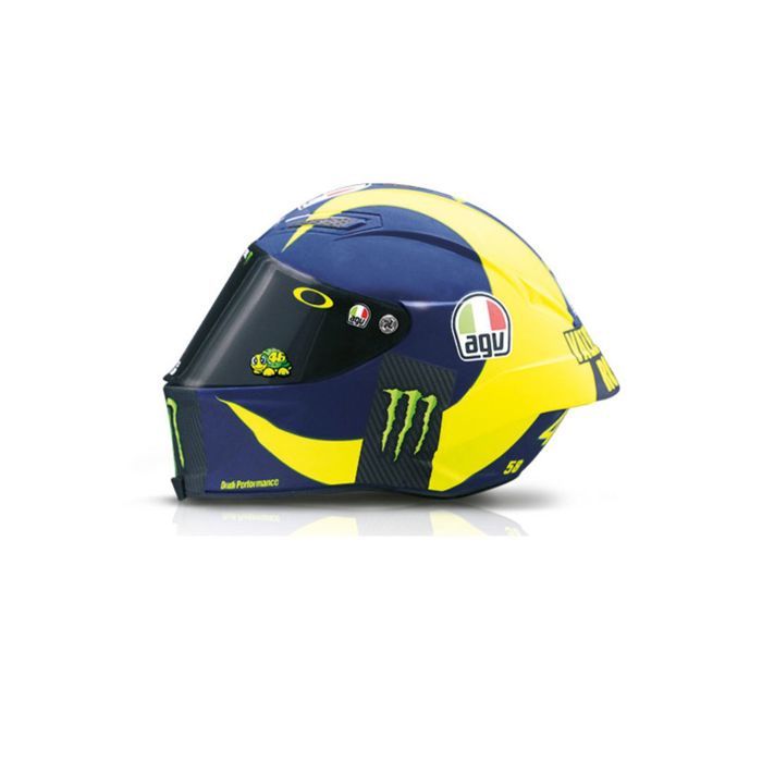Valentino Rossi Casque Réplique miniature 1:5 Mini Casque –VR46 MotoGP_Saison 2019 Unisexe.