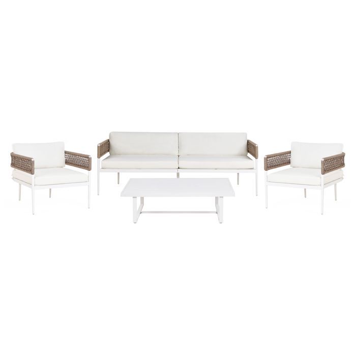 Ensemble de salon de jardin avec table 5 places SERLA Métal Blanc Ensemble de salon de jardin avec table 5 places SERLA Métal Blanc