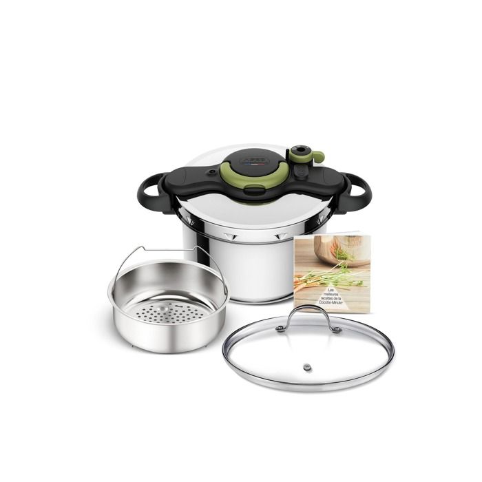 Autocuiseur inox - SEB - Clipso Minut Reinvent - 7 5 L - Couvercle verre inclus - Tous feux induction
