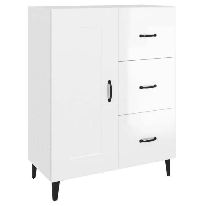 “Winter SaleTOP Armoire/Cabinet à tiroirs Blanc - Buffet Blanc brillant 695x34x90cm - bois dingénierie PRO80580