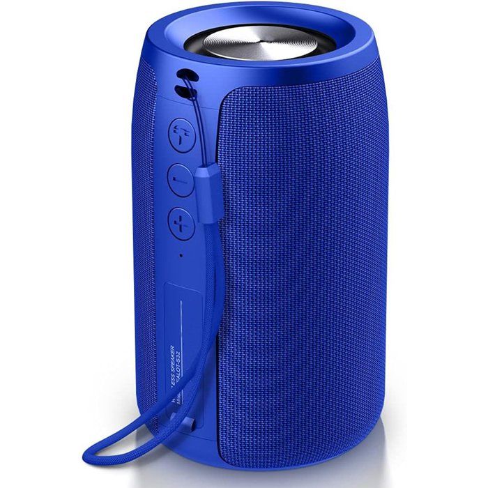 Enceinte Bluetooth bleu foncé - Super caisson de basses - Bluetooth 5.0 son surround stéréo - Étanchéité IPX5 - Compatible TWS et