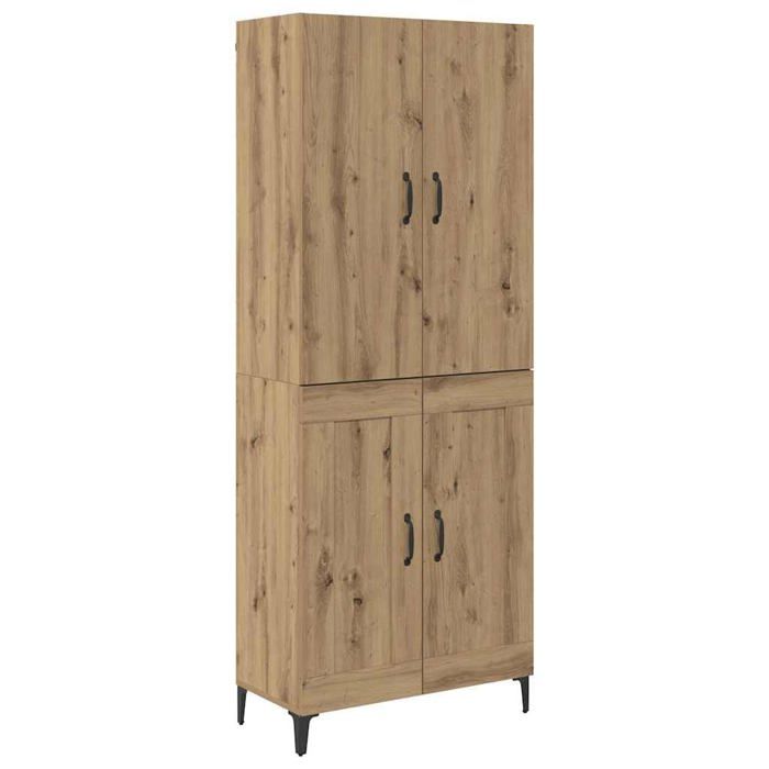 Buffet haut moderne - vidaXL - Chêne artisanal - 695 x 34 x 180 cm - Bois dingénierie - 4 portes