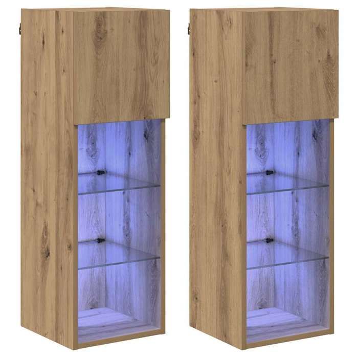 [5757351]Meuble TV Flottante Console de Divertissement Meubles TV muraux 2 pcs Chêne artisanal 305x30x90 cmPoids:23.94 Kg