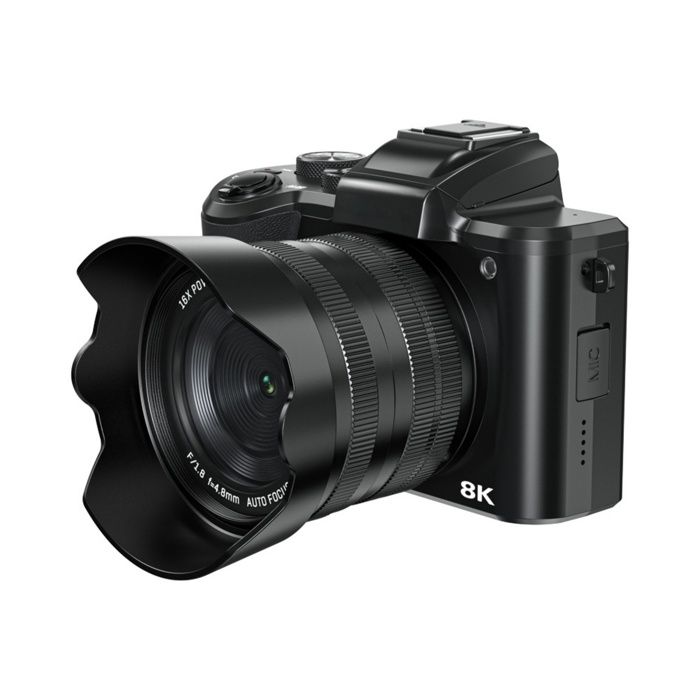 Appareil photo numérique 8K 48 Mpx Wi-Fi écran tactile 32 pouces 8 modes de prise de vue zoom 16x double objectif noir