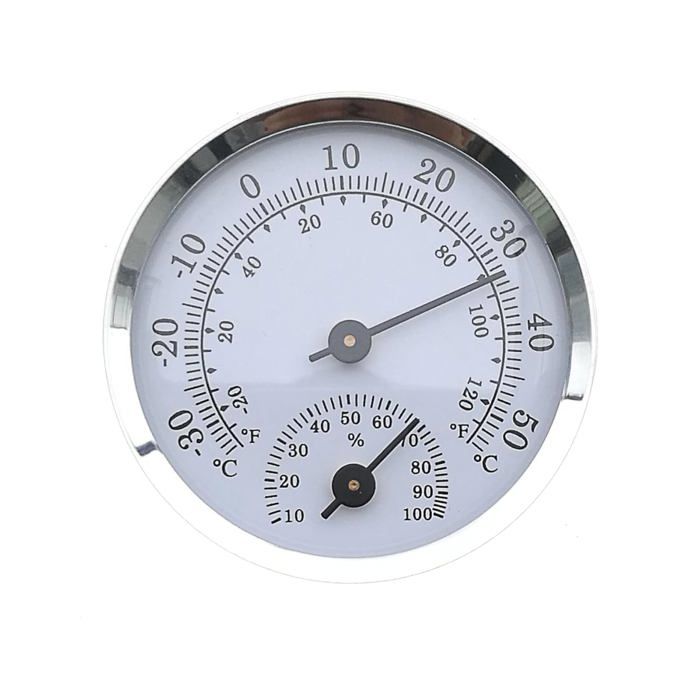 1 Thermomètre Hygromètre Acier Inoxydable Plage -30°C à +60°C Précision ±1°C Intérieur Extérieur .