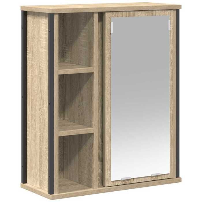 Meuble murale de salle de bain miroir - vidaXL - bois dingénierie - chêne sonoma - grand rangement - 50 x 21 x 60 cm 917ssh68w