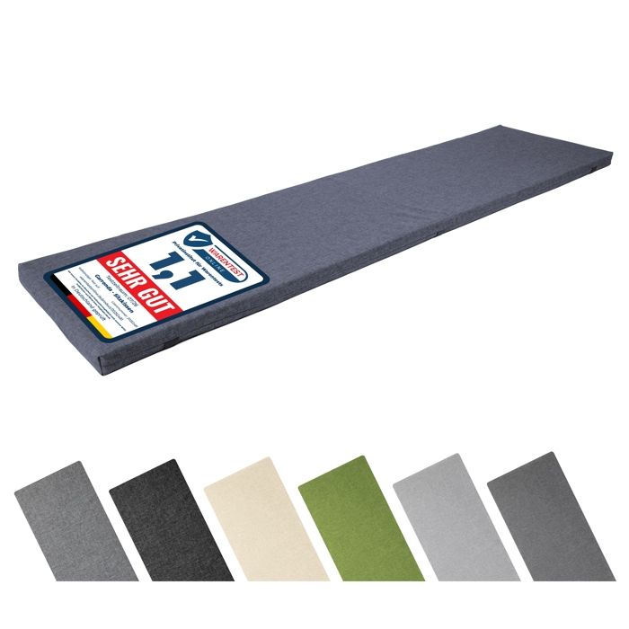 Garronda Coussin de Banc Extérieur 160x40 cm Imperméable Résistant UV avec Élastiques GD-0220 Bleu marine