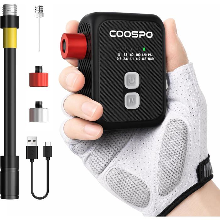 Pompe a Velo Electrique 120 PSI Plusieurs préréglages Disponibles Pompe à air à arrêt Automatique avec valves Presta/Schrader