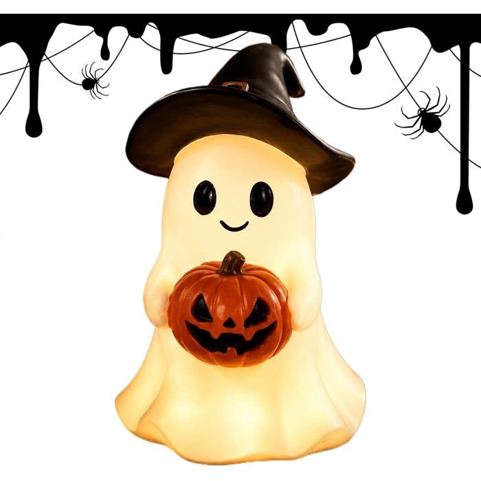 Lampe dHalloween en forme de citrouille câline décoration lumineuse pour table de chevet salon