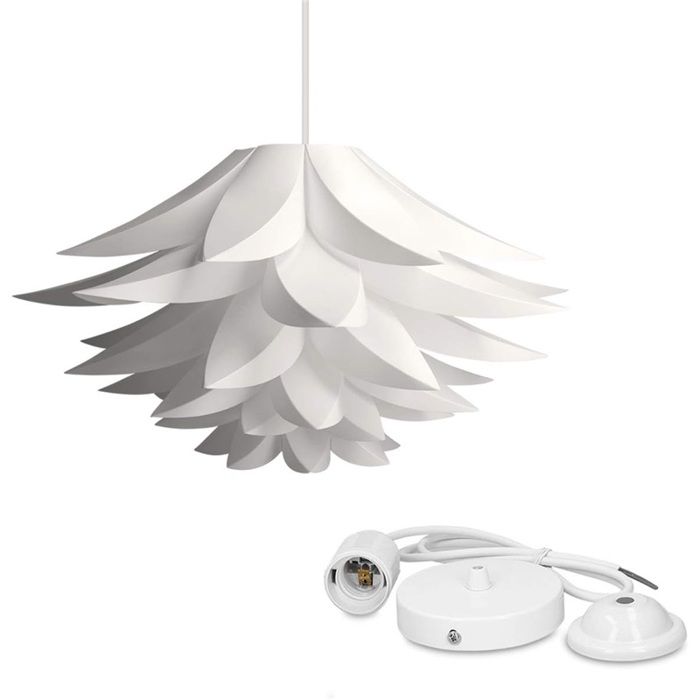 Abat-jour suspendu DIY motif lotus pour plafonnier décoration luminaire intérieur