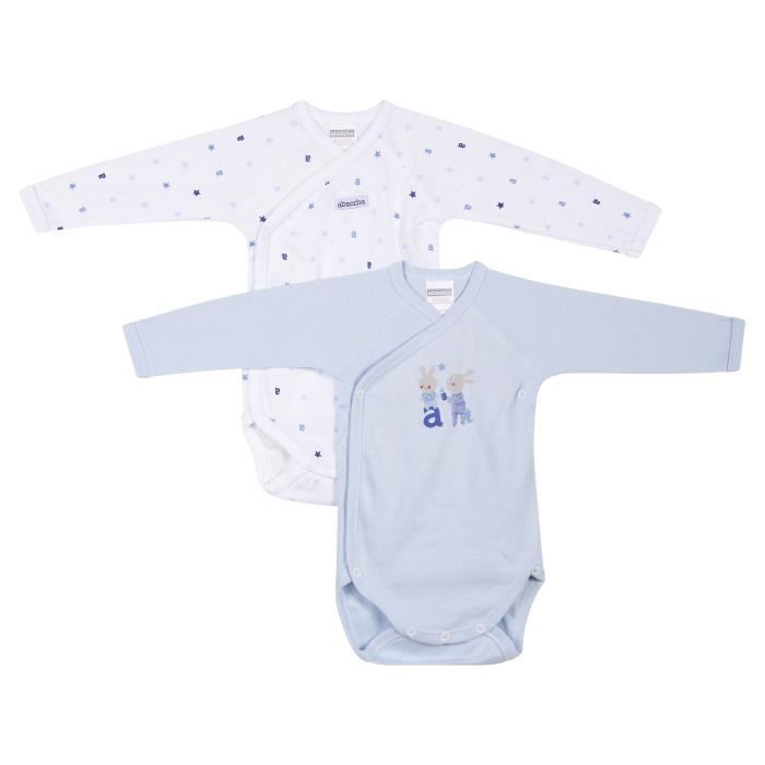 Lot De 2 Bodies Bebe Cache Cœur Manches Longues Garcon Absorba 100 Coton Blanc Et Bleu Motif Lapin Et Etoiles Cdiscount Puericulture Eveil Bebe