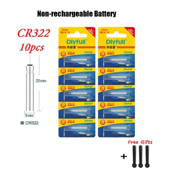 10 Stück Leuchtende Batterien CR322 Für Angelposen – Lithium-Knopfzellen, 22x3 Mm, Bis Zu 60 Stunden Laufzeit