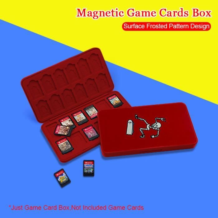 Boîtier De Rangement Pour Cartes De Jeu Nintendo Switch 24, Housse Magnétique 3d En Silicone